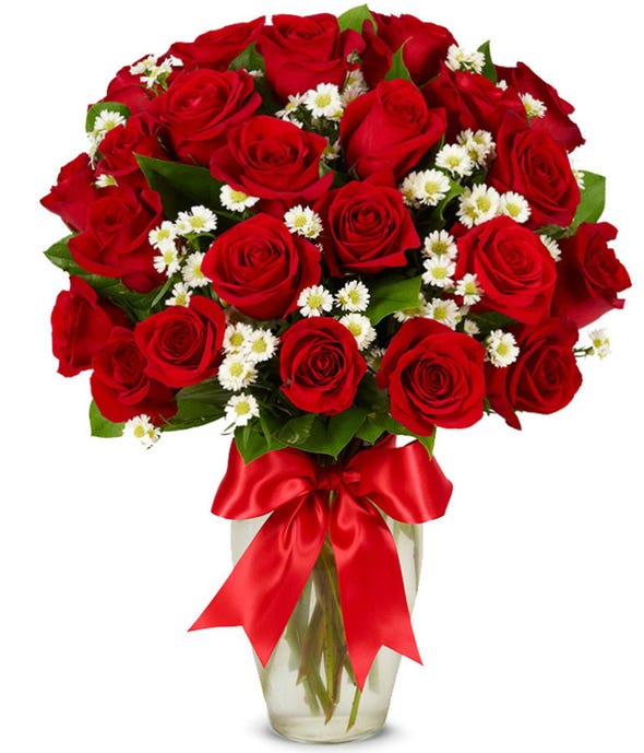 Rote Rosen Luxus Bouquet (6830893301956)