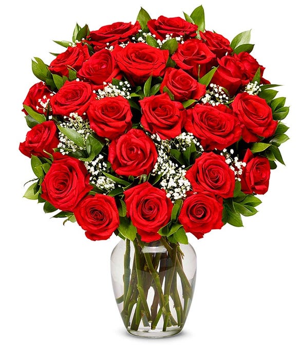 Langstielige Rote Rosen Bouquet (6830720417988)